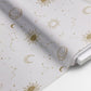 100% Cotton Fabric, Celestial - Butterflies Beige, Fabric, Quilting Fabric, 147cm Wide, Meter, Celestial Crescent Moon Fabric