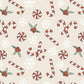 100% Cotton Fabric, Candy Cane - Beige, Fabric, Quilting Fabric, 147cm Wide, Meter, Christmas Candy Cane Fabric