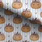 100% Cotton Fabric, Pumpkins - Stripes - Blue, Fabric, Quilting Fabric, 147cm Wide, Meter, Pumpkin Halloween Fall Fabric