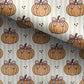 100% Cotton Fabric, Pumpkins - Stripes - Beige, Fabric, Quilting Fabric, 147cm Wide, Meter, Pumpkin Halloween Fall Fabric