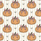 100% Cotton Fabric, Pumpkins - Stripes - Beige, Fabric, Quilting Fabric, 147cm Wide, Meter, Pumpkin Halloween Fall Fabric