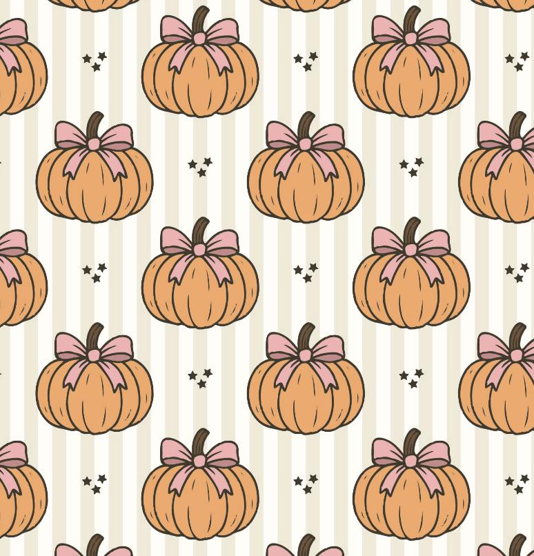 100% Cotton Fabric, Pumpkins - Stripes - Beige, Fabric, Quilting Fabric, 147cm Wide, Meter, Pumpkin Halloween Fall Fabric