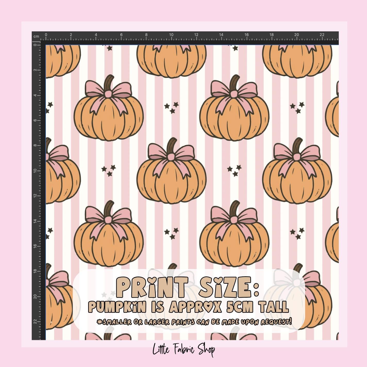 100% Cotton Fabric, Pumpkins - Stripes - Pink, Fabric, Quilting Fabric, 147cm Wide, Meter, Pumpkin Halloween Fall Fabric