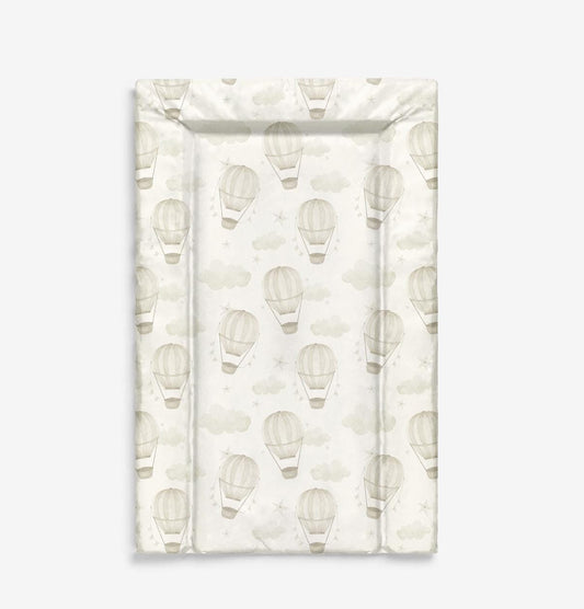 Baby Changing Mat - Fade Hot Air Balloon Beige JLR, Nappy Changing Mat, Waterproof Mat, Baby Gift, Wedge Changing Mat, Neutral Nursery Decor