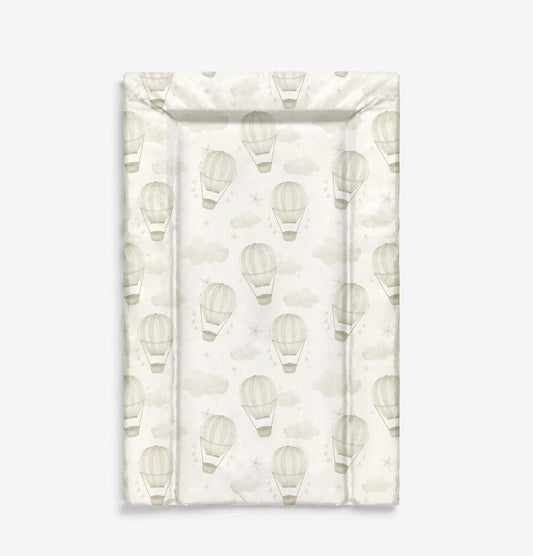 Baby Changing Mat - Fade Hot Air Balloon Beige JLR, Nappy Changing Mat, Waterproof Mat, Baby Gift, Wedge Changing Mat, Neutral Nursery Decor