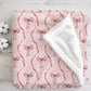 Bows - Pink and Red Wavy, Sherpa Fleece Blanket, Decor, Kids Bedding, Blankets, Children's Room, Pink & Red Bows, Girls Kids Blanket
