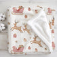 Christmas - Sleigh Reindeer, Sherpa Fleece Blanket, Decor, Kids Bedding, Blankets, Children's Room, Christmas Festive Blanket