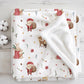 Christmas - Watercolour Santa, Sherpa Fleece Blanket, Decor, Kids Bedding, Blankets, Children's Room, Christmas Festive Blanket