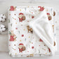 Christmas - Watercolour Santa, Sherpa Fleece Blanket, Decor, Kids Bedding, Blankets, Children's Room, Christmas Festive Blanket