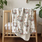 Ghosts - Floral, Sherpa Fleece Blanket, Decor, Kids Bedding, Blankets, Children's Room, Halloween Ghosts with Flowers, Fleece Blanket