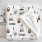 Ghost - Skateboard, Sherpa Fleece Blanket, Decor, Kids Bedding, Blankets, Children's, Halloween Ghost - Skateboard Checkered, Fleece Blanket