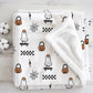 Ghost - Skateboard, Sherpa Fleece Blanket, Decor, Kids Bedding, Blankets, Children's, Halloween Ghost - Skateboard Checkered, Fleece Blanket