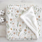 Flowers - Sage and Beige, Sherpa Fleece Blanket, Decor, Kids Bedding, Blankets, Children's Room, Floral, Flower, Pretty Girls Fleece Blanket