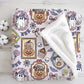 Halloween - Frames JLR, Sherpa Fleece Blanket, Decor, Kids Bedding, Purple, Children's Room, Halloween Ghost, Pumpkins, Fleece Blanket