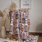 Halloween - Frames Pink, Sherpa Fleece Blanket, Decor, Kids Bedding, Purple, Children's Room, Halloween Ghost, Pumpkins, Fleece Blanket