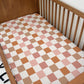 Checkered - Fall colours, Bedding, Duvet Covers, Fitted Sheets, Fall Autumn bedding, Modern Orange Brown Tones Bedding, Kids Bedding