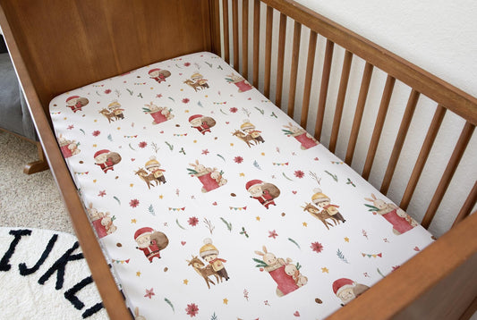 Christmas - Watercolour Santa, Bedding, Duvet Covers, Fitted Sheets, Festive bedding, Christmas Santa and Presents Bedding, Kids Bedding