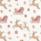 100% Cotton Fabric, Christmas - Sleigh Reindeer, Reindeer, Presents, Fabric, Quilting Fabric, 147cm Wide, Meter, Festive fabric