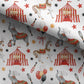100% Cotton Fabric, Circus - Red, Circus, Elephants, Circus Tent, Quilting Fabric, 147cm Wide, Meter, Kids fabric
