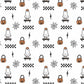 100% Cotton Fabric, Ghost - Skateboard, Ghost, Pumpkin, Skater Fabric, Quilting Fabric, 147cm Wide, Meter, Kids fabric