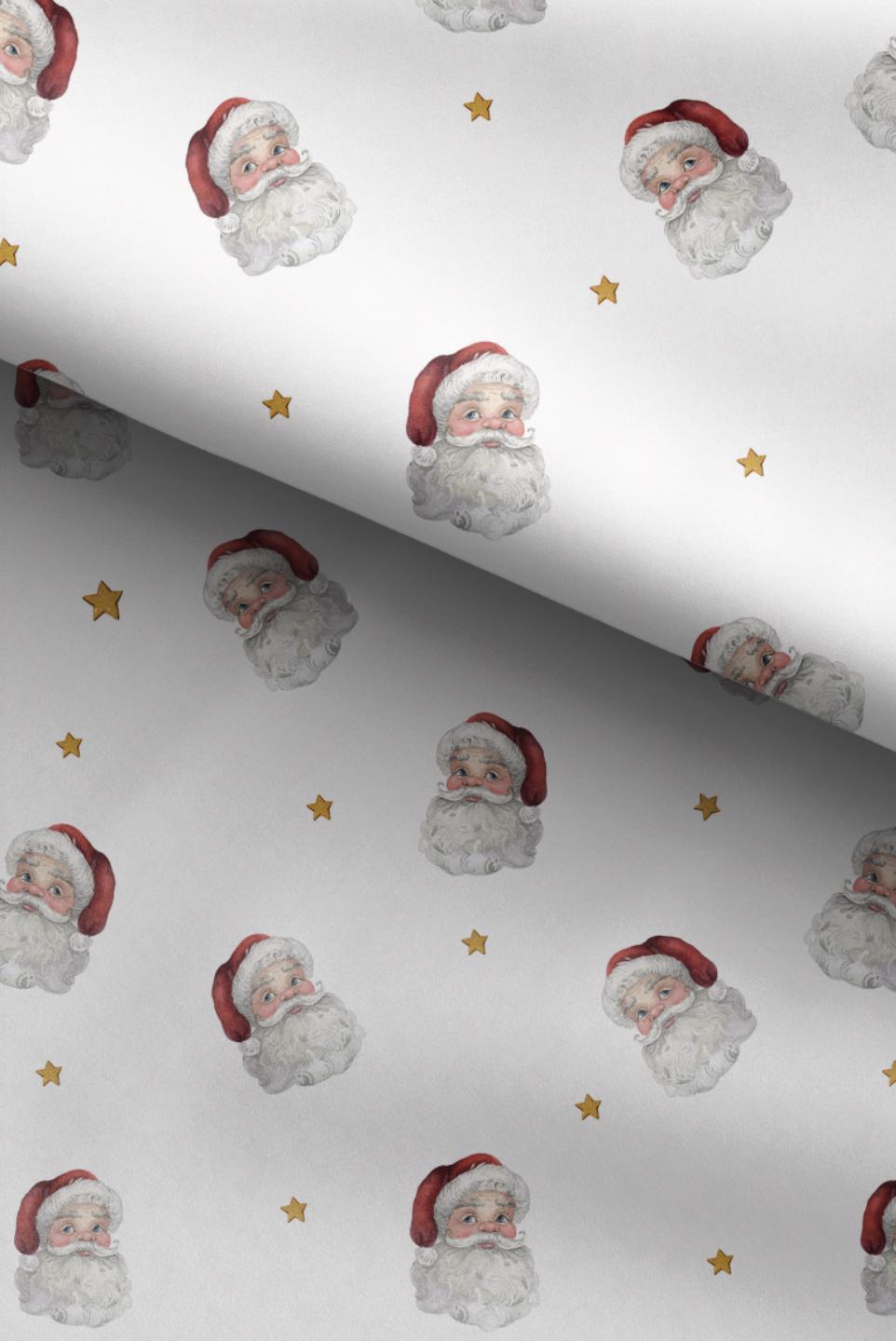 100% Cotton Fabric, Santa - Realistic Fabric, Quilting Fabric, 147cm Wide, Meter, Santa Claus, Magical Festive Christmas fabric