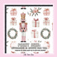 100% Cotton Fabric, Nutcracker - Pink Fabric, Quilting Fabric, 147cm Wide, Meter, Pink Nutcracker, Wreath Christmas Fabric