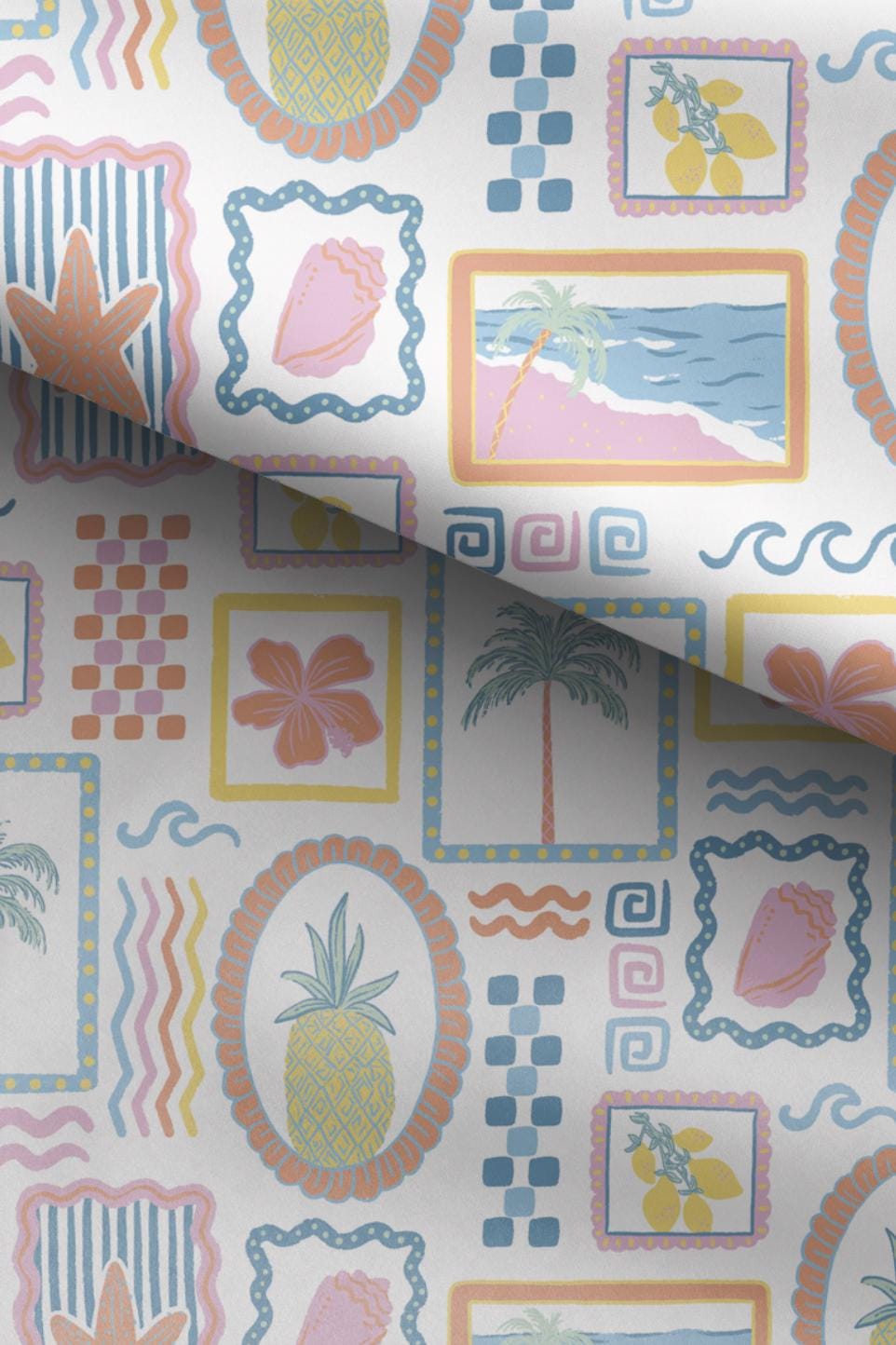 100% Cotton Fabric, Frames - Summer Fabric, Quilting Fabric, 147cm Wide, Meter, Modern Frames, Summer Frame Fabric