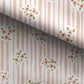 100% Cotton Fabric, Stripes - Floral Pink Fabric, Quilting Fabric, 147cm Wide, Meter, Flower, Stripes, Pretty Pink Peach Fabric