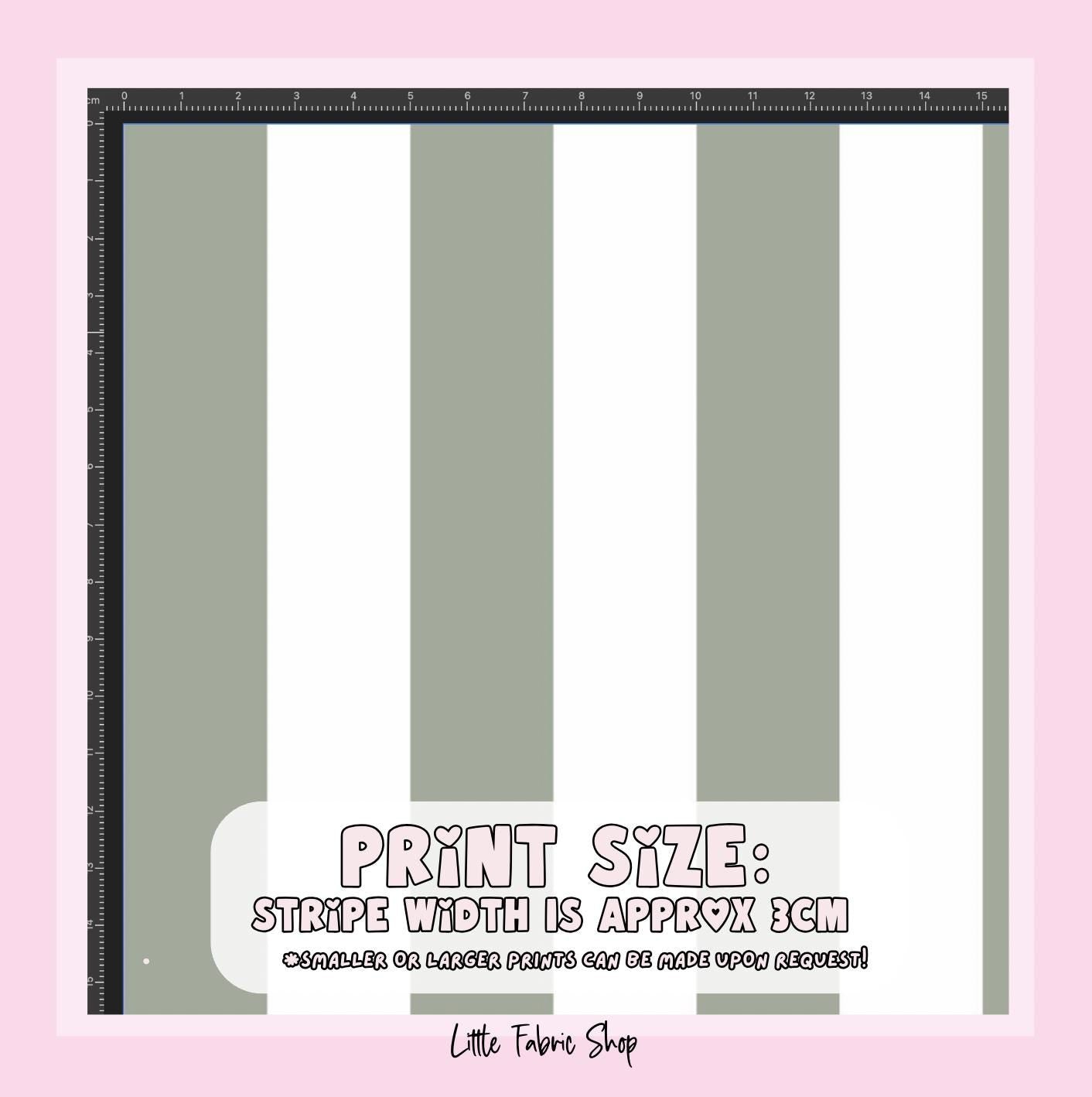 100% Cotton Fabric, Stripes - Sage Green Fabric, Quilting Fabric, 147cm Wide, Meter, Stripes, Sage Army Green Fabric