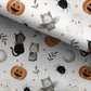 100% Cotton Fabric, Halloween -Watercolour Bats, Fabric, Quilting Fabric, 147cm Wide, Meter, Halloween, Cute Bat Fabric, Pumpkins