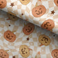 100% Cotton Fabric, Pumpkins - Checkered - Orange, Fabric, Quilting Fabric, 147cm Wide, Meter, Halloween, Orange Pumpkin Fabric