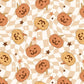 100% Cotton Fabric, Pumpkins - Checkered - Orange, Fabric, Quilting Fabric, 147cm Wide, Meter, Halloween, Orange Pumpkin Fabric