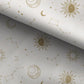 100% Cotton Fabric, Celestial - Butterflies Beige, Fabric, Quilting Fabric, 147cm Wide, Meter, Celestial Crescent Moon Fabric