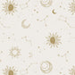 100% Cotton Fabric, Celestial - Butterflies Beige, Fabric, Quilting Fabric, 147cm Wide, Meter, Celestial Crescent Moon Fabric