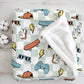 Checkered - Skater Boys, Sherpa Fleece Blanket, Decor, Kids Bedding, Blankets, Children's Room, Blue Checkered Cool Boys Kids Blanket