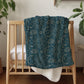 Celestial - Teal and Gold Beige, Sherpa Fleece Blanket, Decor, Kids Bedding, Children's Room, Teal Blue Green Fleece Blanket