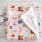 Christmas - Jolly Pink, Sherpa Fleece Blanket, Decor, Kids Bedding, Blankets, Children's Room, Christmas Festive Blanket