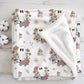 Ghosts - Floral, Sherpa Fleece Blanket, Decor, Kids Bedding, Blankets, Children's Room, Halloween Ghosts with Flowers, Fleece Blanket