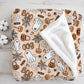 Ghosts - Orange Boo, Sherpa Fleece Blanket, Decor, Kids Bedding, Blankets, Children's, Ghost Halloween, Candy, Boo, Fleece Blanket