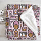 Halloween - Frames Pink, Sherpa Fleece Blanket, Decor, Kids Bedding, Purple, Children's Room, Halloween Ghost, Pumpkins, Fleece Blanket