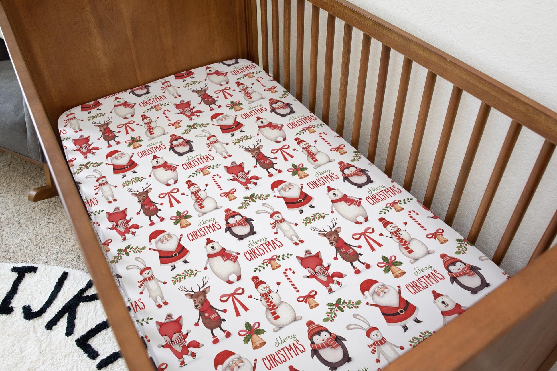 Christmas - Merry, Bedding, Duvet Covers, Fitted Sheets, Festive bedding, Christmas Penguins, Red Santa Christmas Bedding, Kids Bedding