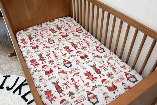 Christmas - Merry, Bedding, Duvet Covers, Fitted Sheets, Festive bedding, Christmas Penguins, Red Santa Christmas Bedding, Kids Bedding