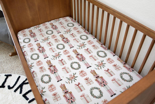 Christmas - Nutcracker -Pink, Bedding, Duvet Covers, Fitted Sheets, Festive bedding, Christmas Nutcracker and Presents Bedding, Kids Bedding