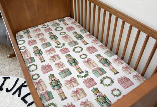 Nutcracker - Green, Bedding, Duvet Covers, Fitted Sheets, Festive bedding, Christmas Nutcracker and Presents Bedding, Kids Bedding