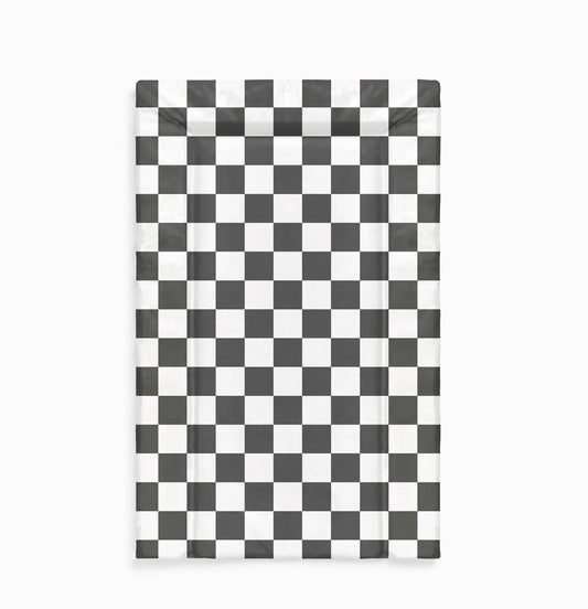 Baby Changing Mat - (Almost) Black and White Check, Nappy Changing Mat, Waterproof Mat, Baby Gift, Wedge Changing Mat, Checkered Decor