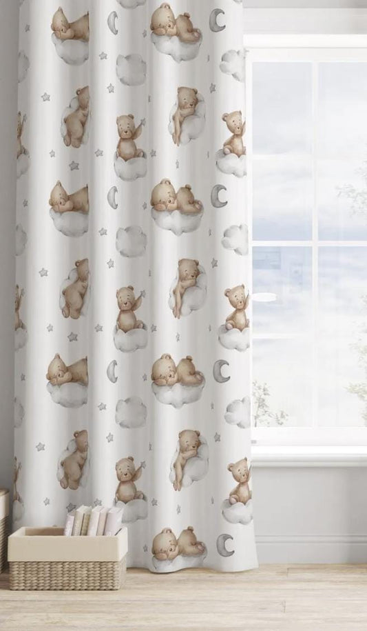 Bears on Cloud, ONE PANEL, Curtain, SALE!, Blackout or Non Blackout, Eyelet, Bear Curtains, Home Decor