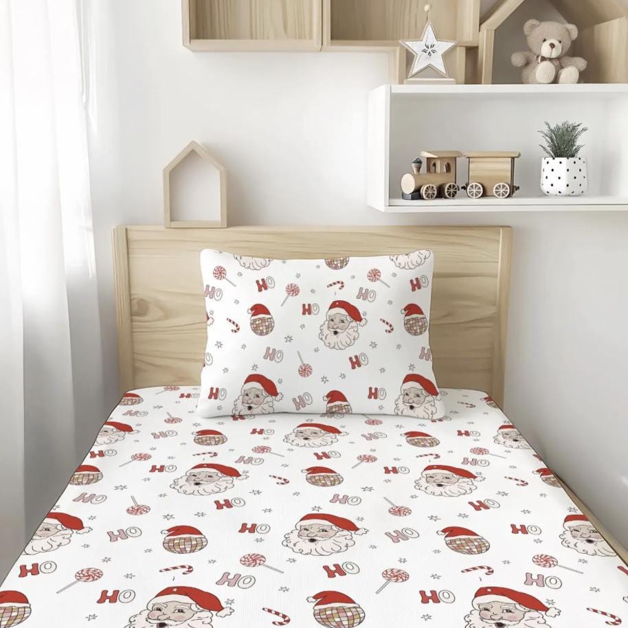 Christmas - Retro Santa , Bedding, Duvet Covers, Fitted Sheets, Festive bedding, Christmas bedding, Kids Bedding
