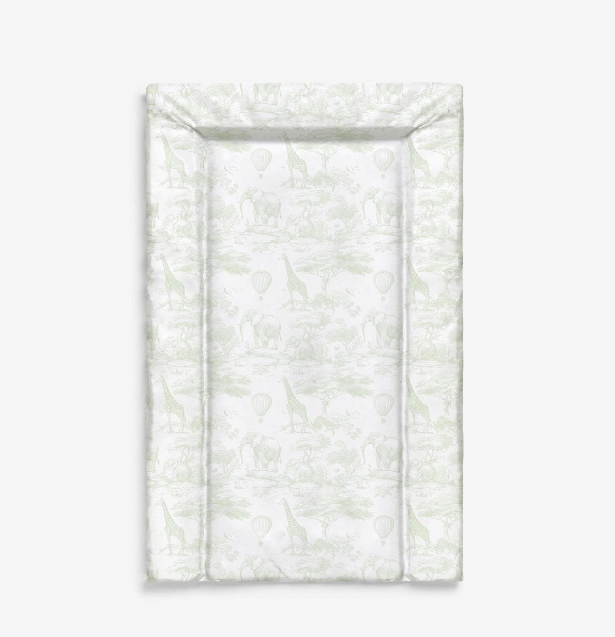 Baby Changing Mat - Chinoiserie Toile de Jouy Safari - GREEN, Nappy Changing Mat, Waterproof Mat, Baby Gift, Wedge Changing Mat