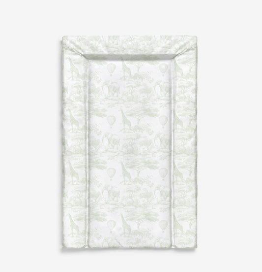Baby Changing Mat - Chinoiserie Toile de Jouy Safari - GREEN, Nappy Changing Mat, Waterproof Mat, Baby Gift, Wedge Changing Mat