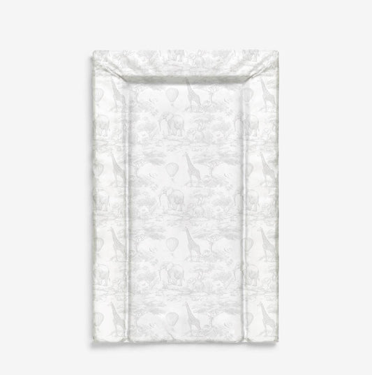 Baby Changing Mat - Chinoiserie Toile de Jouy Safari - GREY, Nappy Changing Mat, Waterproof Mat, Baby Gift, Wedge Changing Mat